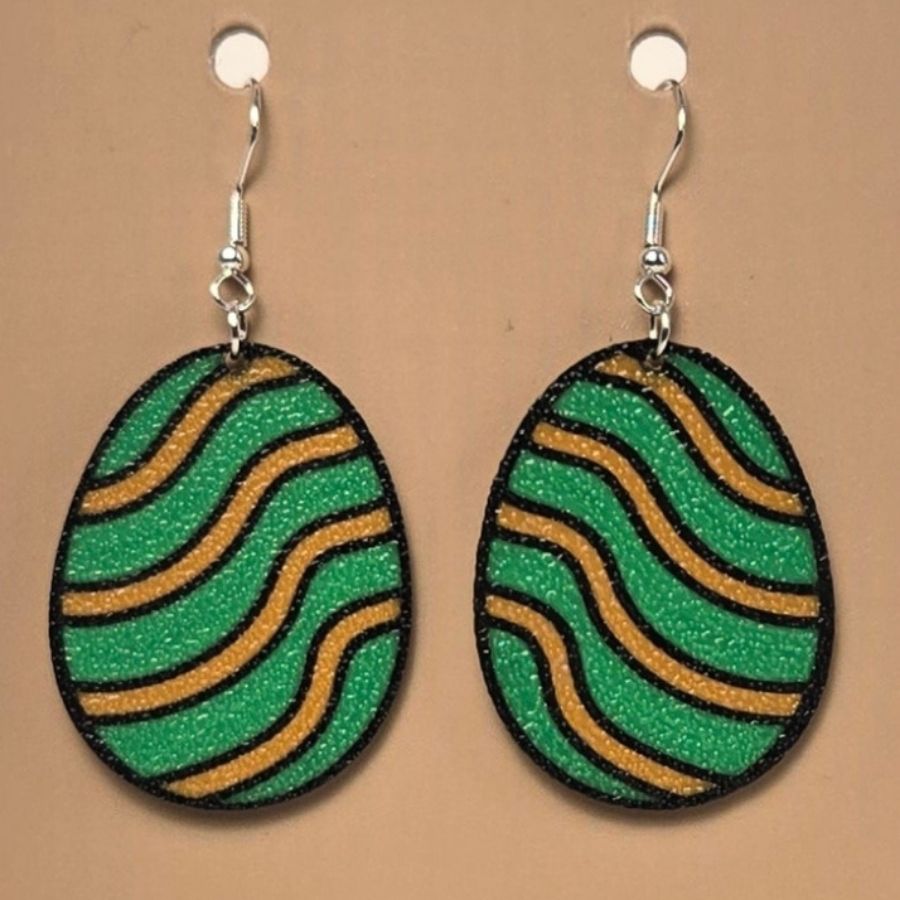 Boucle d'oreille en forme de Œuf avec crochets hypoallergéniques sans nickel